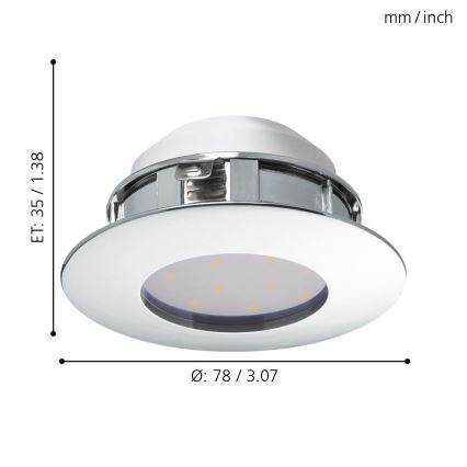 Eglo - LED įleidžiamas lubinis šviestuvas 1xLED/4,9W/230V
