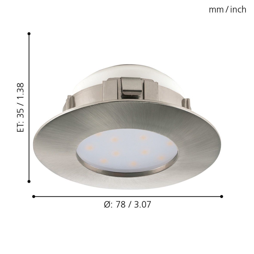 Eglo - KOMPLEKTAS 3x LED įleidžiamas lubinis šviestuvas PINEDA 1xLED/4,9W/230V
