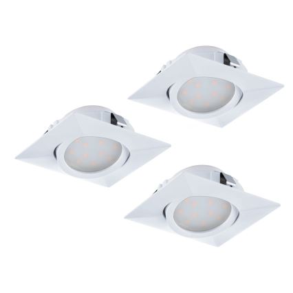 Eglo - KOMPLEKTAS 3x LED įleidžiamas lubinis šviestuvas PINEDA 1xLED/4,9W/230V