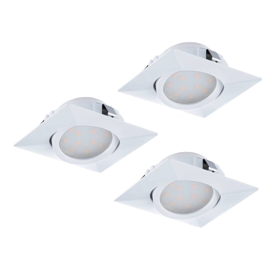 Eglo - KOMPLEKTAS 3x LED įleidžiamas lubinis šviestuvas PINEDA 1xLED/4,9W/230V
