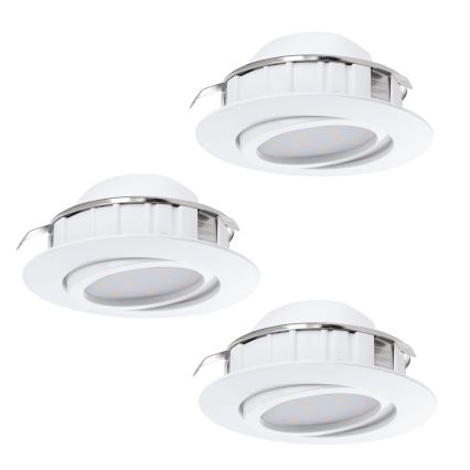 Eglo - KOMPLEKTAS 3x LED įleidžiamas lubinis šviestuvas PINEDA 1xLED/4,9W/230V