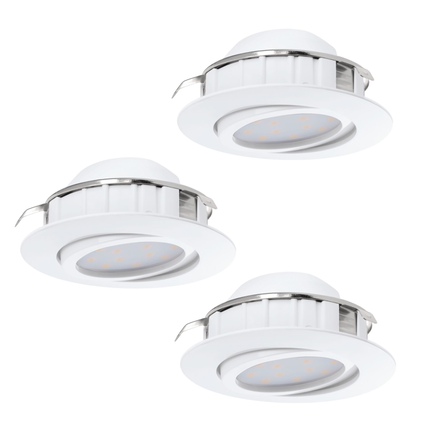 Eglo - KOMPLEKTAS 3x LED įleidžiamas lubinis šviestuvas PINEDA 1xLED/4,9W/230V