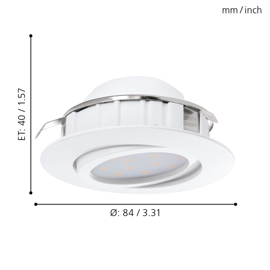 Eglo - Komplektas 3x įleidžiamasis LED šviestuvas PINEDA LED/4,9W/230V