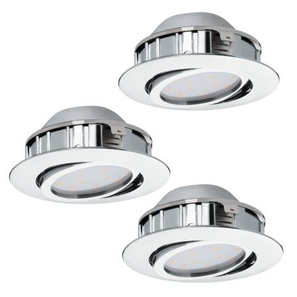 Eglo - KOMPLEKTAS 3x LED įleidžiamas lubinis šviestuvas PINEDA 1xLED/4,9W/230V