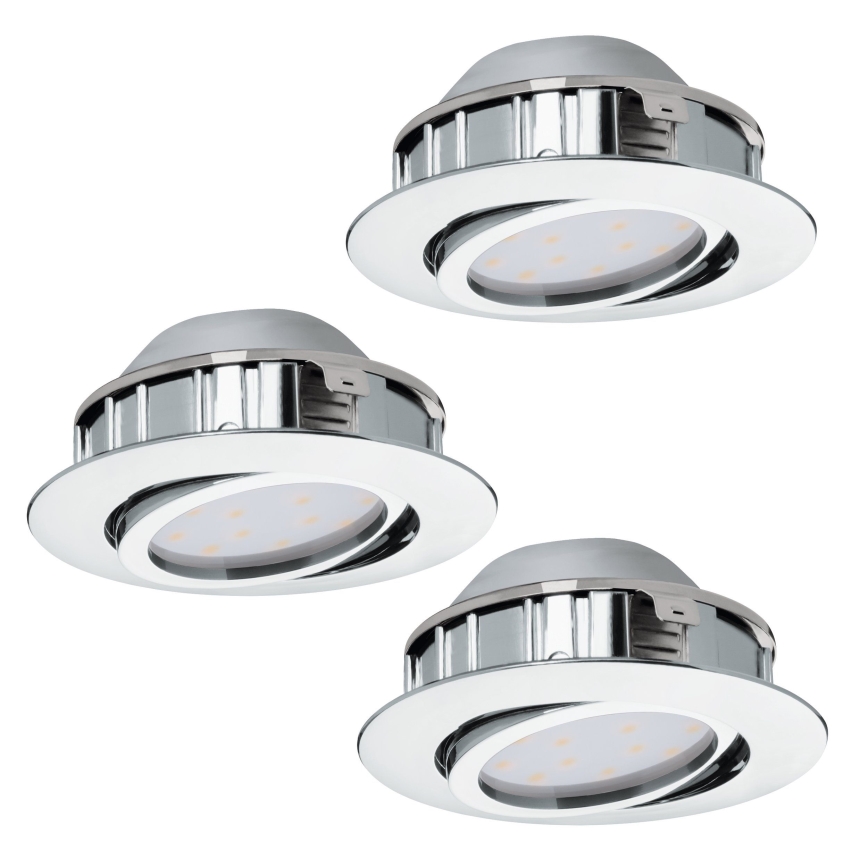 Eglo - KOMPLEKTAS 3x LED įleidžiamas lubinis šviestuvas PINEDA 1xLED/4,9W/230V