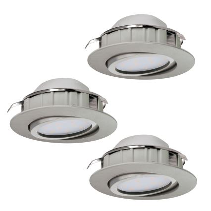 Eglo - KOMPLEKTAS 3x LED įleidžiamas lubinis šviestuvas PINEDA 1xLED/4,9W/230V