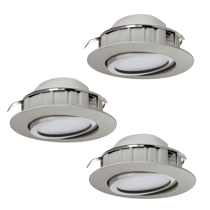 Eglo - KOMPLEKTAS 3x LED įleidžiamas lubinis šviestuvas PINEDA 1xLED/4,9W/230V