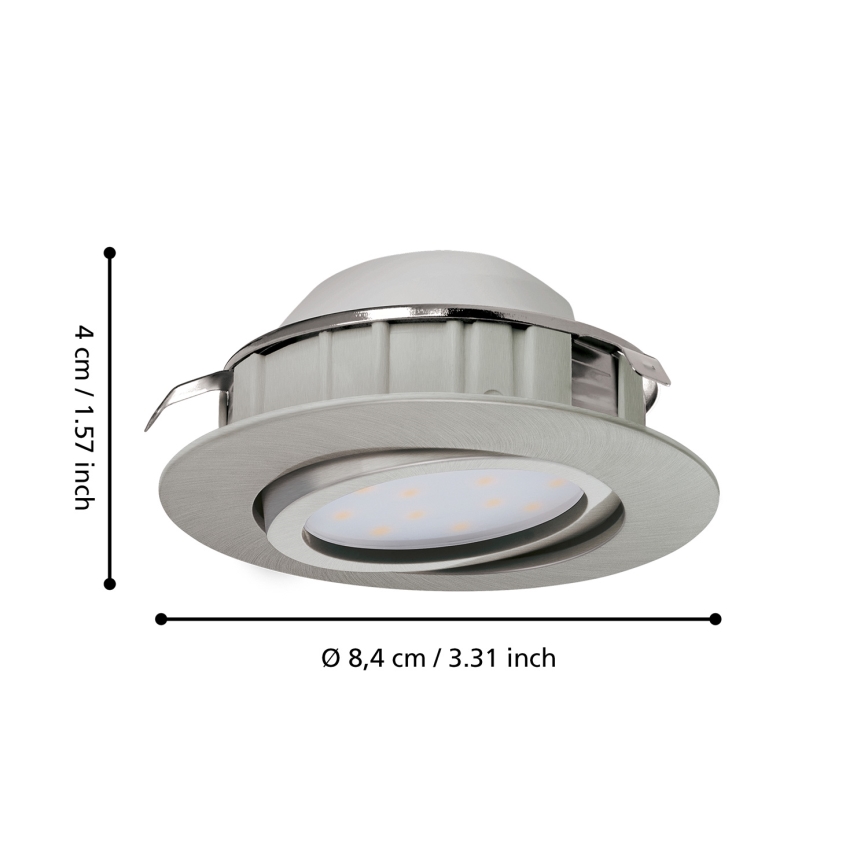 Eglo - KOMPLEKTAS 3x LED įleidžiamas lubinis šviestuvas PINEDA 1xLED/4,9W/230V