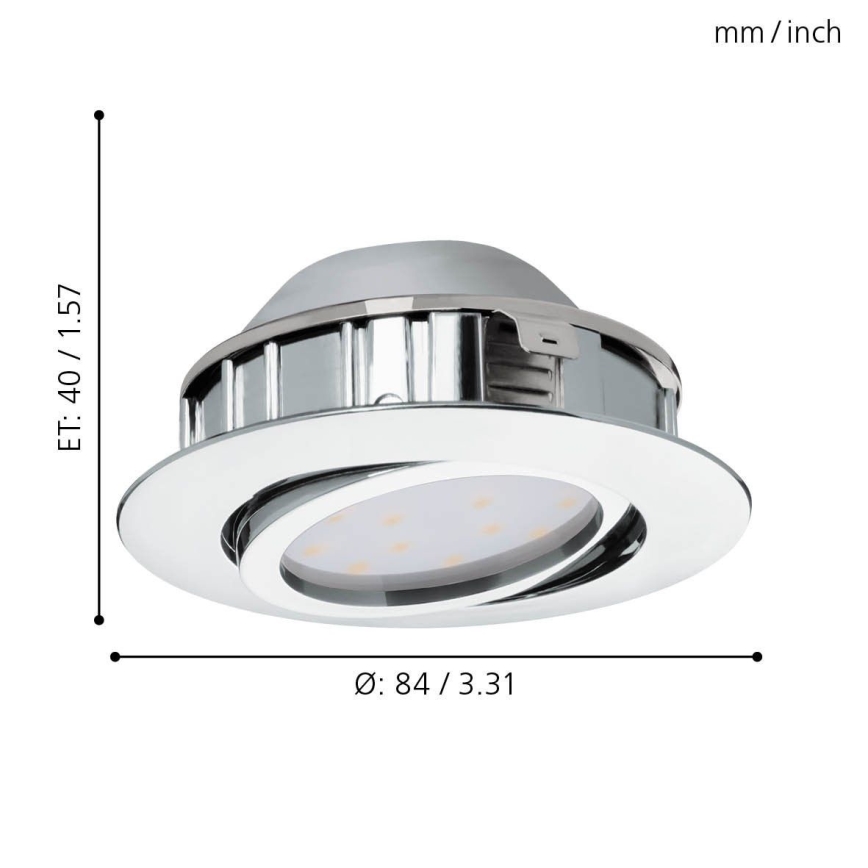 Eglo - KOMPLEKTAS 3x LED pritemdomas įleidžiamas lubinis šviestuvas PINEDA 1xLED/5,5W/230V