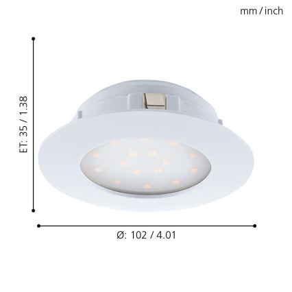 Eglo - LED įleidžiamas lubinis šviestuvas 1xLED/11W/230V