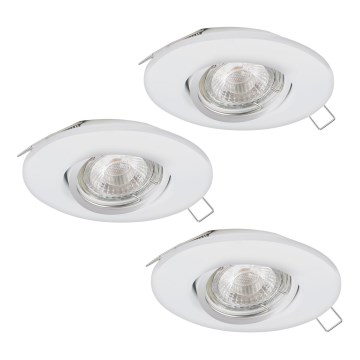 Eglo 95895 - KOMPLEKTAS 3x LED įleidžiamas lubinis šviestuvas PENETO 1 1xGU10-LED/3W/230V