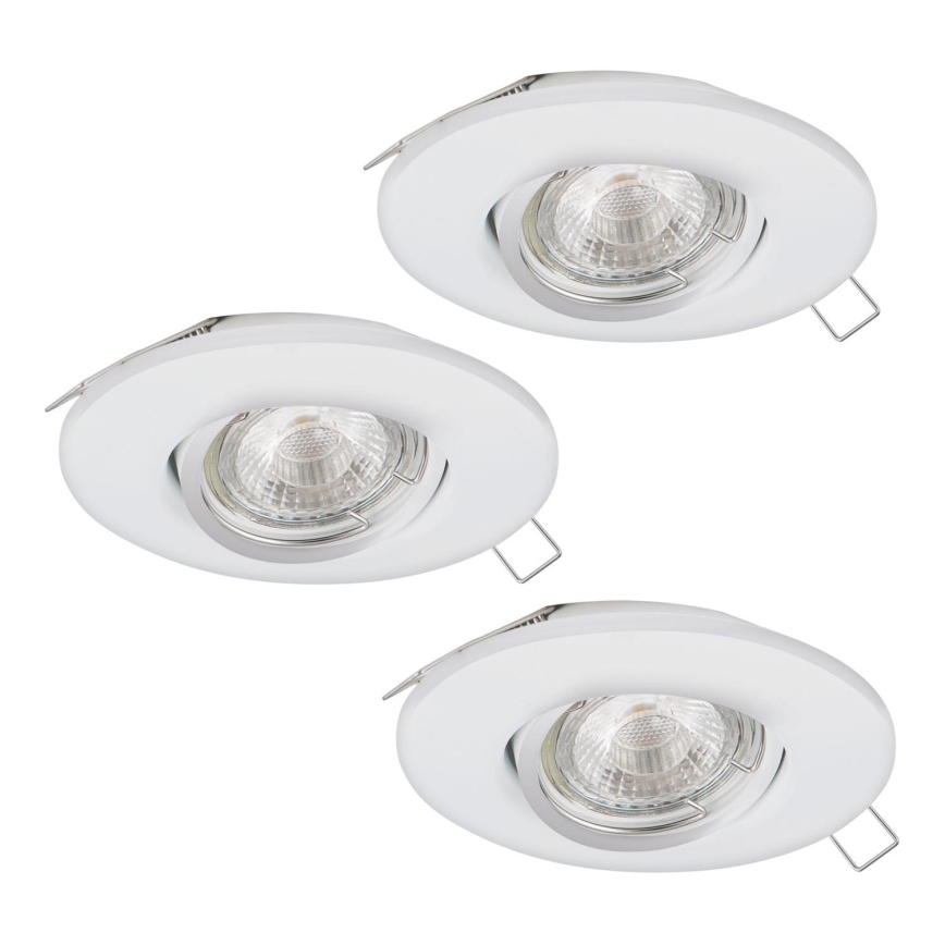 Eglo 95895 - KOMPLEKTAS 3x LED įleidžiamas lubinis šviestuvas PENETO 1 1xGU10-LED/3W/230V