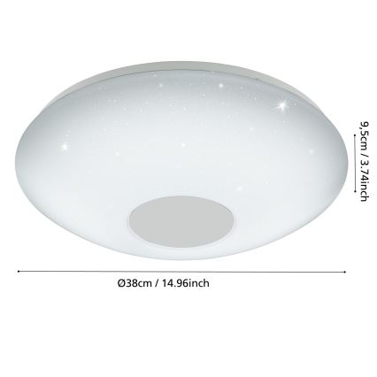 Eglo 95972 - LED reguliuojamo ryškumo lubų šviestuvas VOLTAGO 2 LED/20W/230V + nuotolinio valdymo pultelis