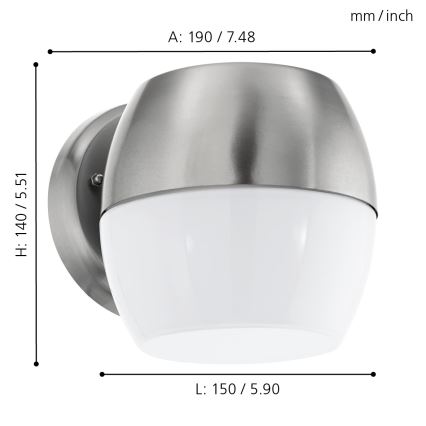 Eglo - LED sieninis lauko šviestuvas LED/11W IP44