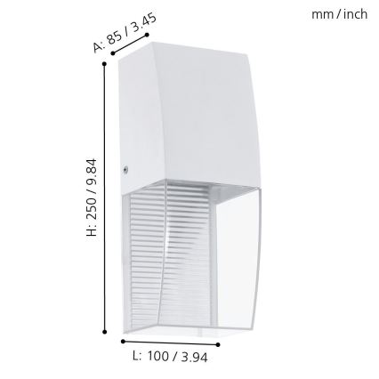 Eglo 95991 - LED sieninis lauko šviestuvas SERVOI LED/3,7W IP44