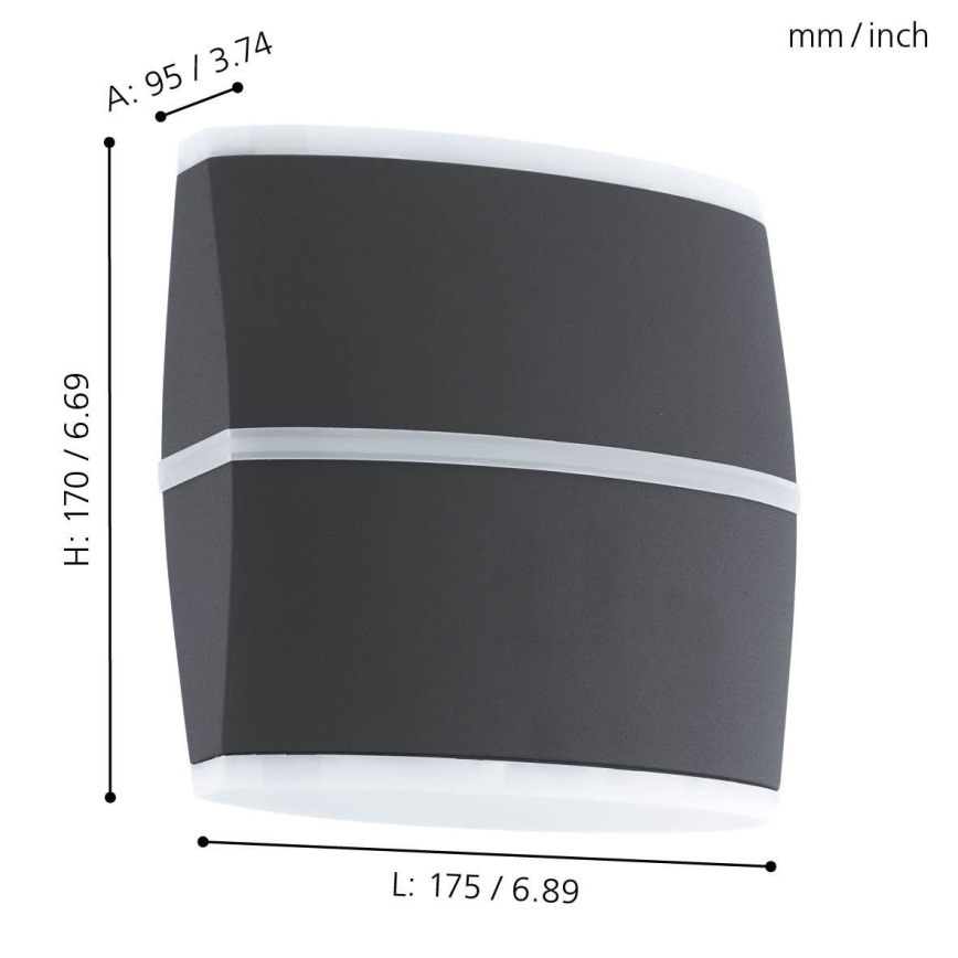 Eglo - LED sieninis lauko šviestuvas 2xLED/6W IP44