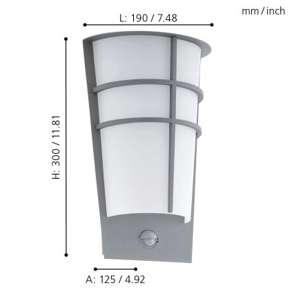 Eglo - LED sieninis lauko šviestuvas su jutikliu 2xLED/2,5W IP44