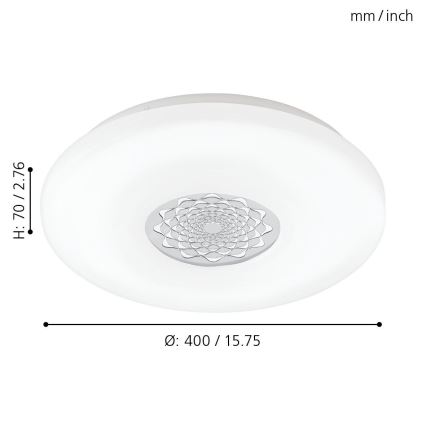 Eglo - LED lubinis šviestuvas LED/24W/230V