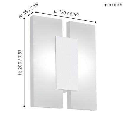 Eglo - LED sieninis šviestuvas 2xLED/4,5W/230V