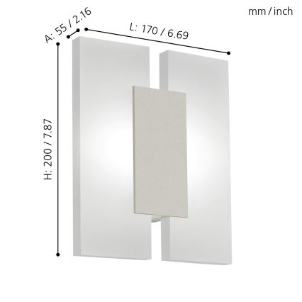 Eglo - LED sieninis šviestuvas 2xLED/4,5W/230V