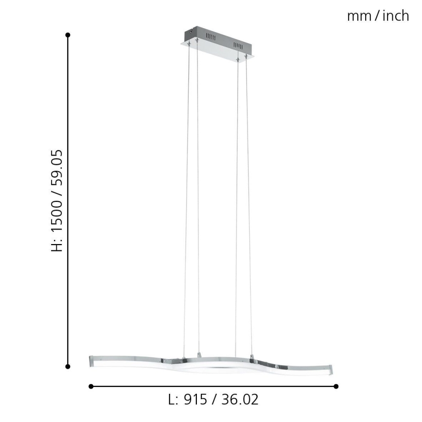 Eglo 96101 - LED liustras LASANA 2 2xLED/10,5W/230V