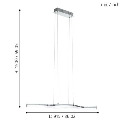 Eglo 96101 - LED sietynas LASANA 2 2xLED/10,5W/230V