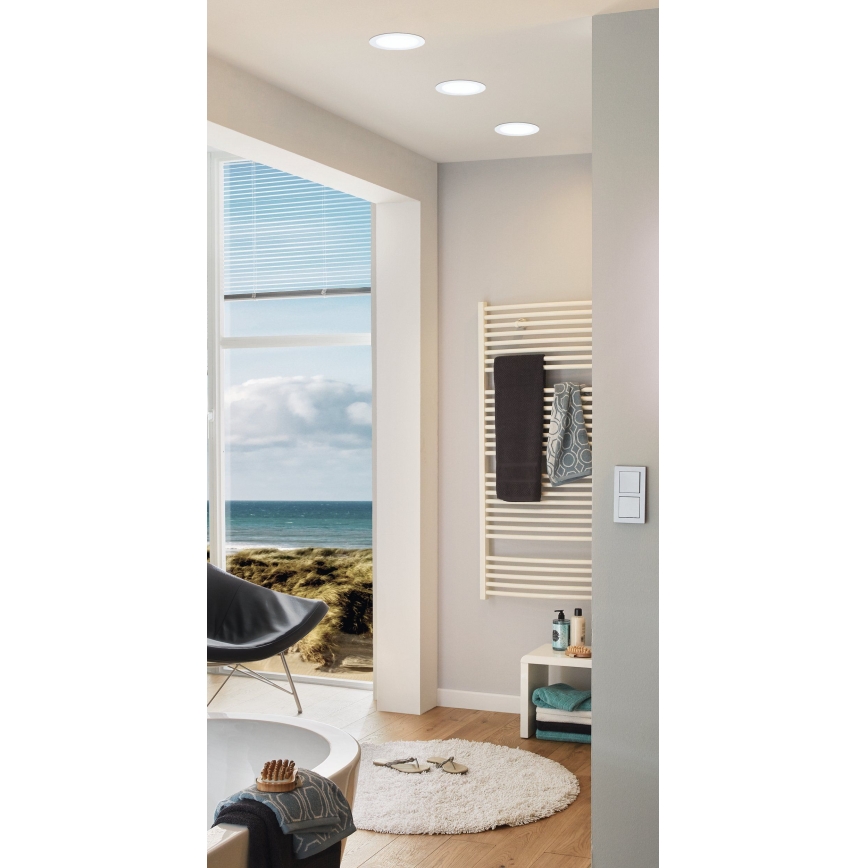 Eglo 96165 - LED įleidžiamas šviestuvas FUEVA 1 LED/10,9W/230V IP44 skersmuo 17 cm