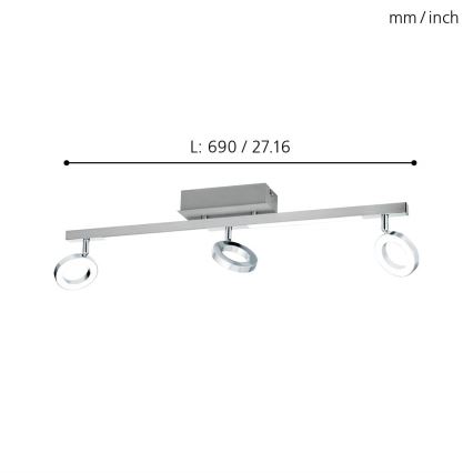 Eglo - Lubinis šviestuvas 3xLED/3,2W + 2xLED/3,3/230V