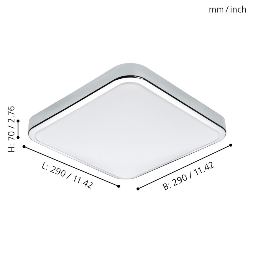Eglo - LED vonios kambario lubinis šviestuvas LED/16W/230V IP44