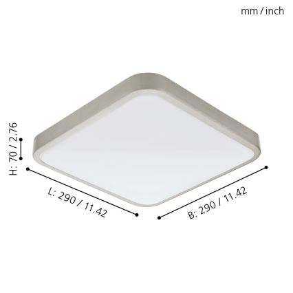 Eglo 96231 - LED vonios kambario lubinis šviestuvas MANILVA LED/16W/230V IP44