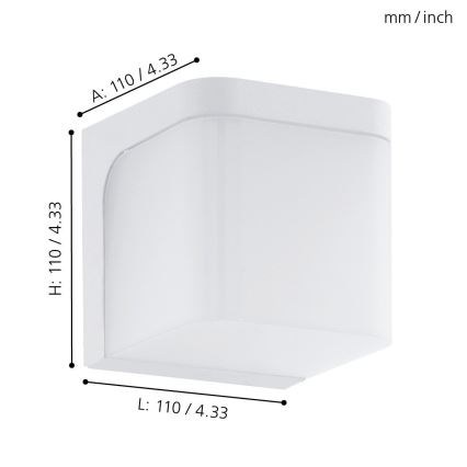 Eglo - LED sieninis lauko šviestuvas LED/4,9W/230V IP44