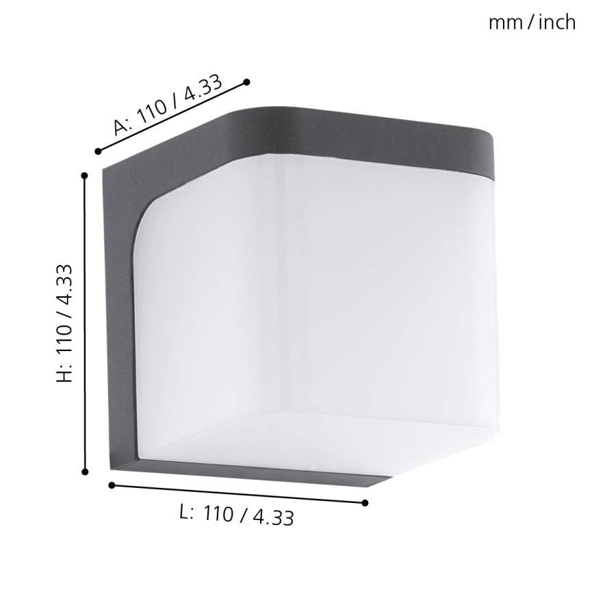 Eglo - LED sieninis lauko šviestuvas LED/4,9W/230V IP44