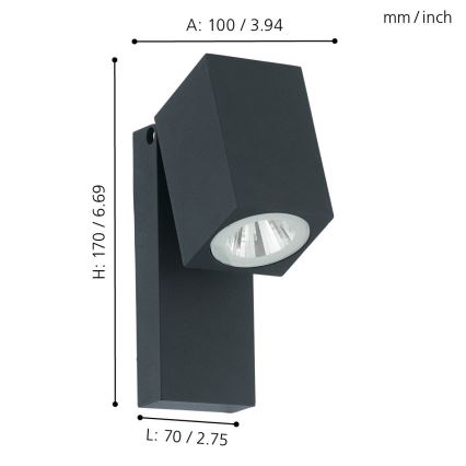 Eglo - LED sieninis lauko šviestuvas LED/5W/230V IP44