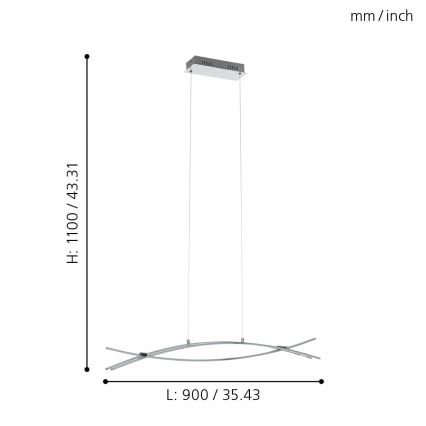 Eglo - LED sietynas, kabinamas ant virvės 3xLED/9W/230V