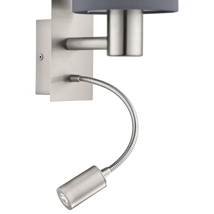 Eglo - LED Lankstus šviestuvas 1xE27/40W+LED/3,8W pilka