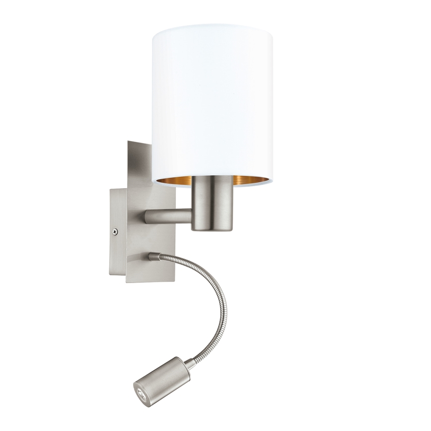 Eglo - Sieninis LED šviestuvas 1xE27/40W+LED/3.8W baltas
