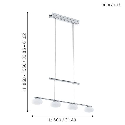 Eglo - LED Reguliuojamas pakabinamas sietynas 4xLED/4,5W/230V