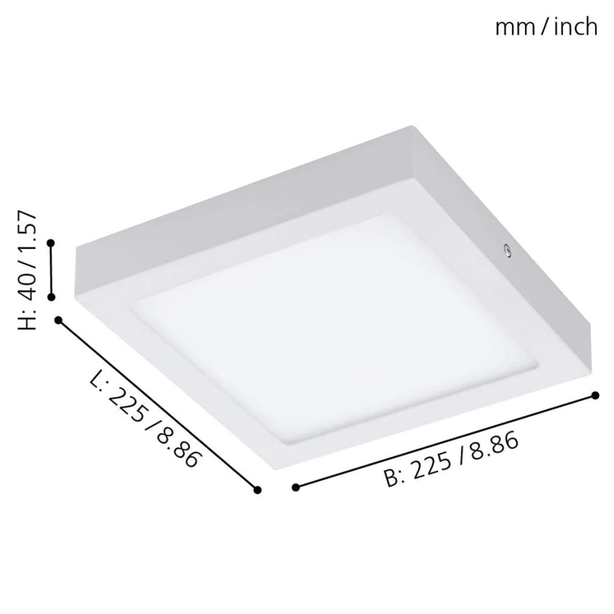 Eglo - LED RGBW reguliuojamas lubų šviestuvas FUEVA-C LED/15,6W/230V Bluetooth 22,5x22,5 cm