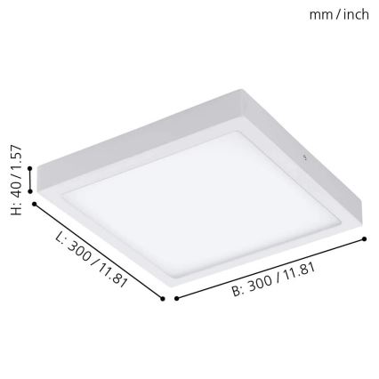Eglo - LED RGBW reguliuojamo ryškumo lubų šviestuvas FUEVA-C LED/21W/230V 30x30 cm