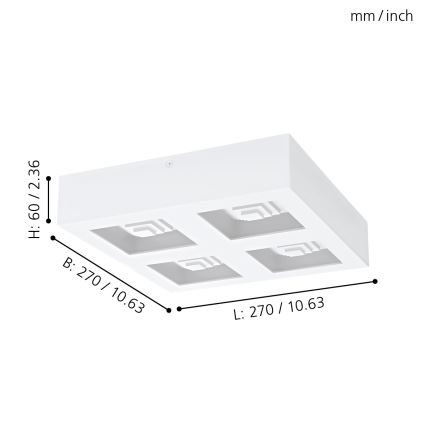 Eglo - LED lubinis šviestuvas 4xLED/6,3W/230V