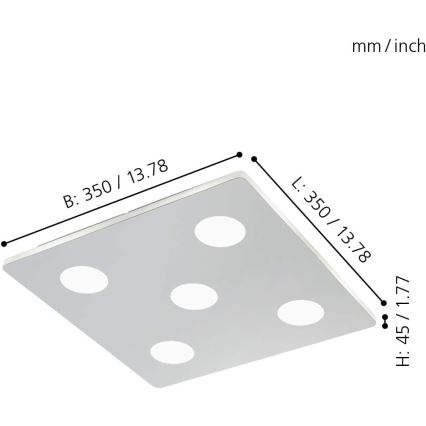 Eglo - LED lubinis vonios šviestuvas 5xLED/4,5W/230V IP44