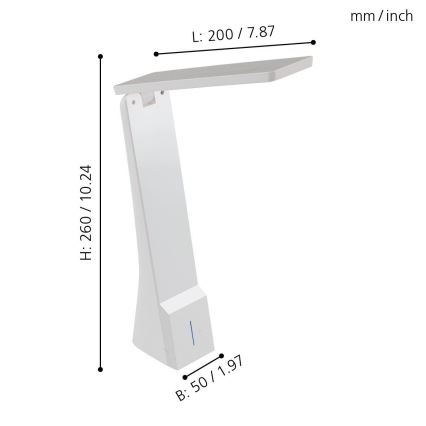 Eglo - Pritemdomas LED stalo šviestuvas 1xLED/1,8W/230V baltas