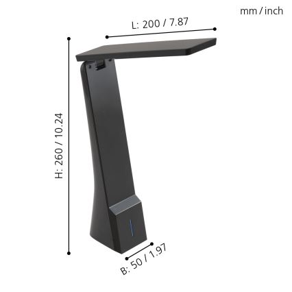 Eglo - Pritemdomas LED stalo šviestuvas 1xLED/1.8W/230V juodas