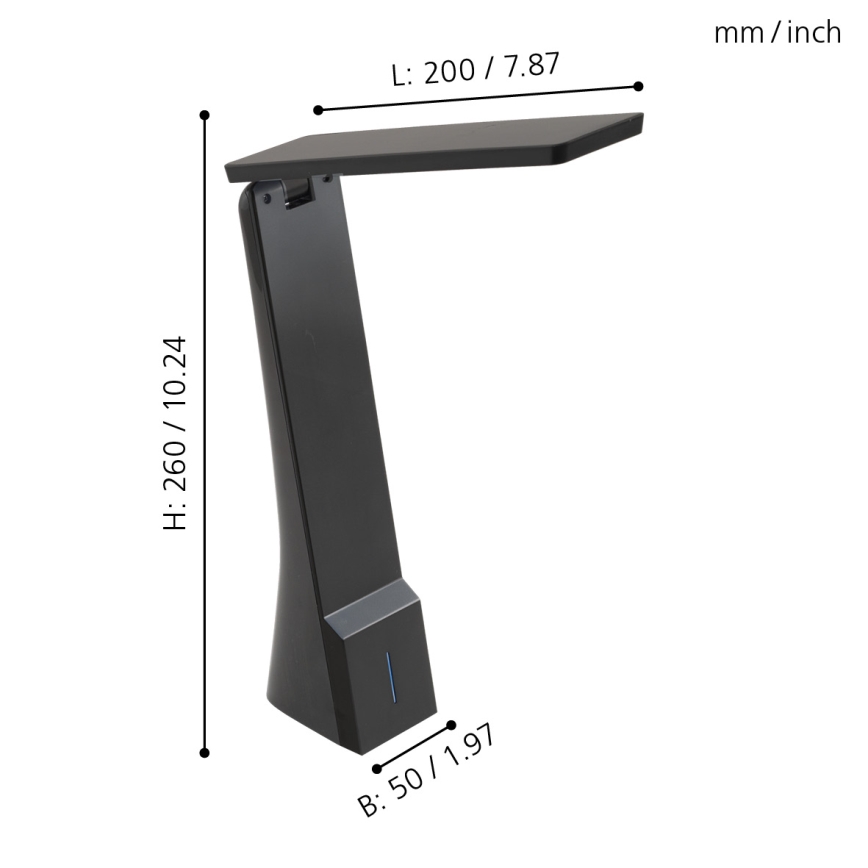 Eglo - Pritemdomas LED stalo šviestuvas 1xLED/1.8W/230V juodas
