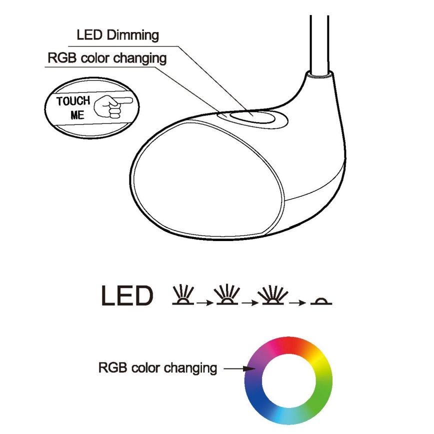 Eglo - LED Reguliuojamas stalinis šviestuvas LED/2,2W+0,3W/230V RGB