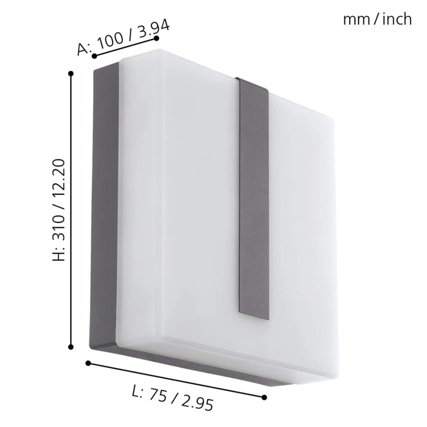 Eglo - LED Reguliuojamas lauko sieninis šviestuvas TORAZZA-C LED/14W/230V IP44