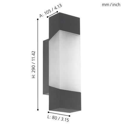 Eglo - LED sieninis lauko šviestuvas LED/4,8W/230V IP44