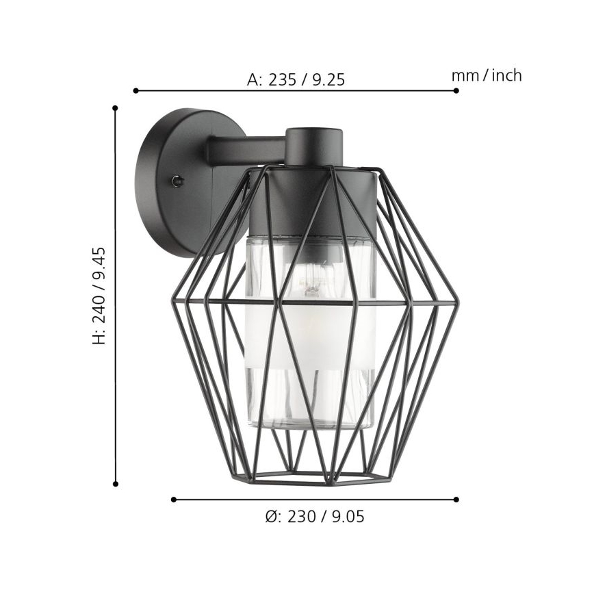 Eglo - Lauko sieninis šviestuvas 1xE27/60W/230V IP44