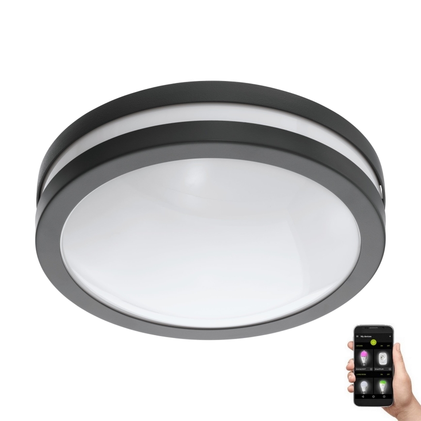 Eglo - LED pritemdomas lubinis vonios šviestuvas LOCANA-C LED/14W/230V Bluetooth IP44 antracitas