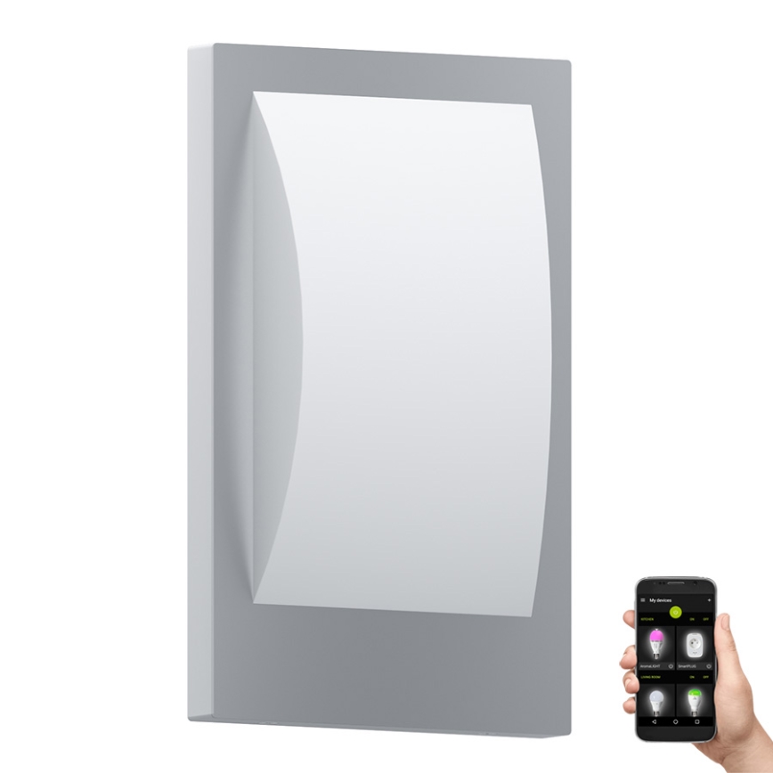 Eglo - LED Reguliuojamas lauko sieninis šviestuvas 1xE27/9W/230V IP44 matinis chromas